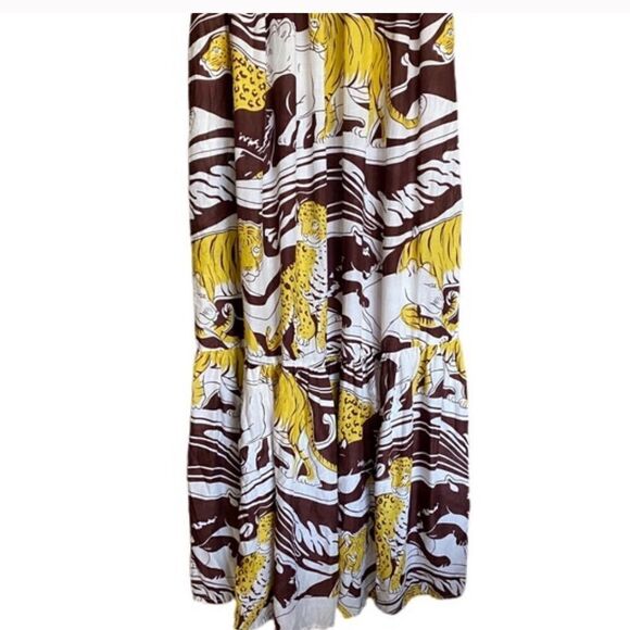 Anthropologie ruffled maxi Jaguar print M - Picture 6 of 8